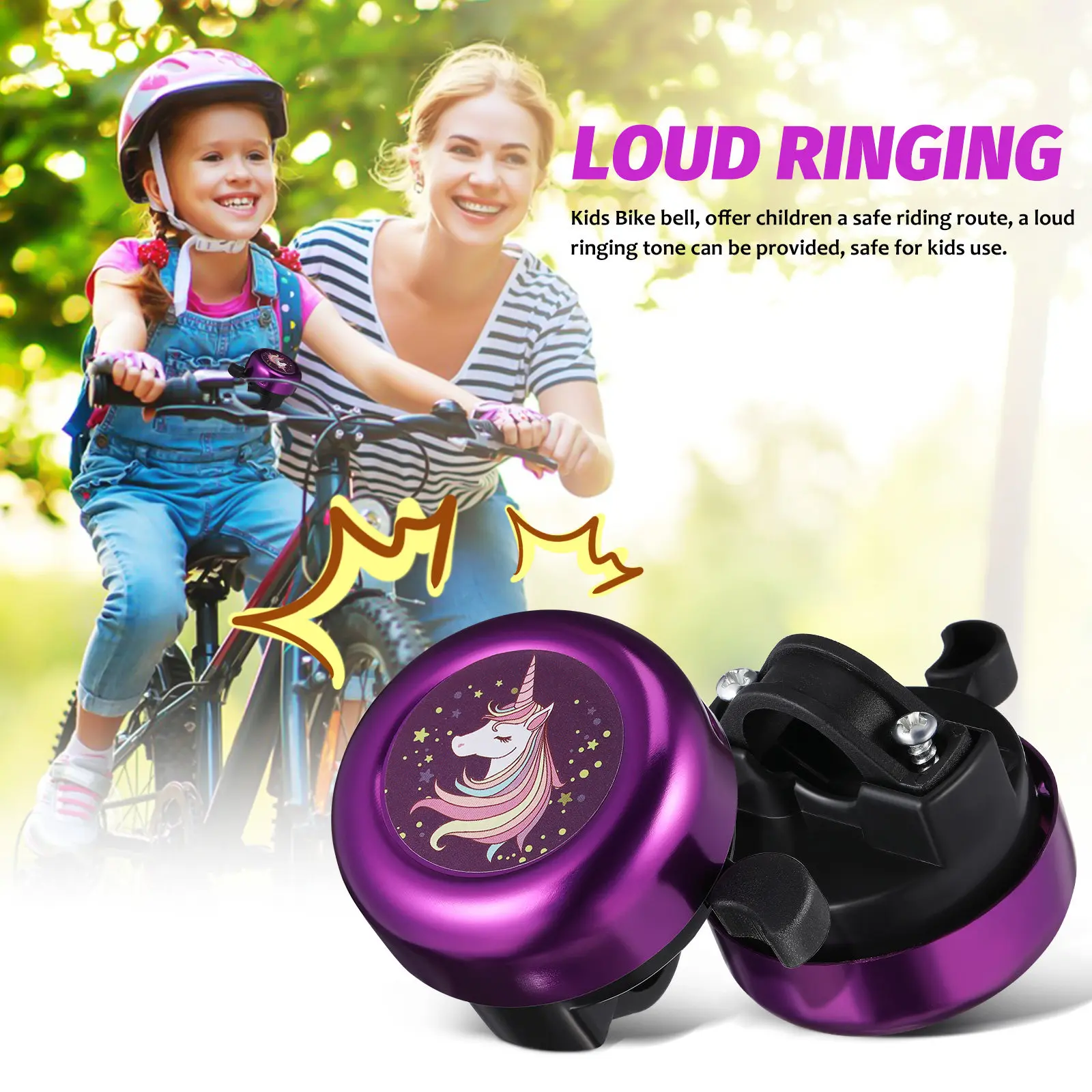 Professional Cycling Bell for Kids and Adults Multi Function Portable Bike Ringer Durable Clear Sound Cycling Safety Accessory