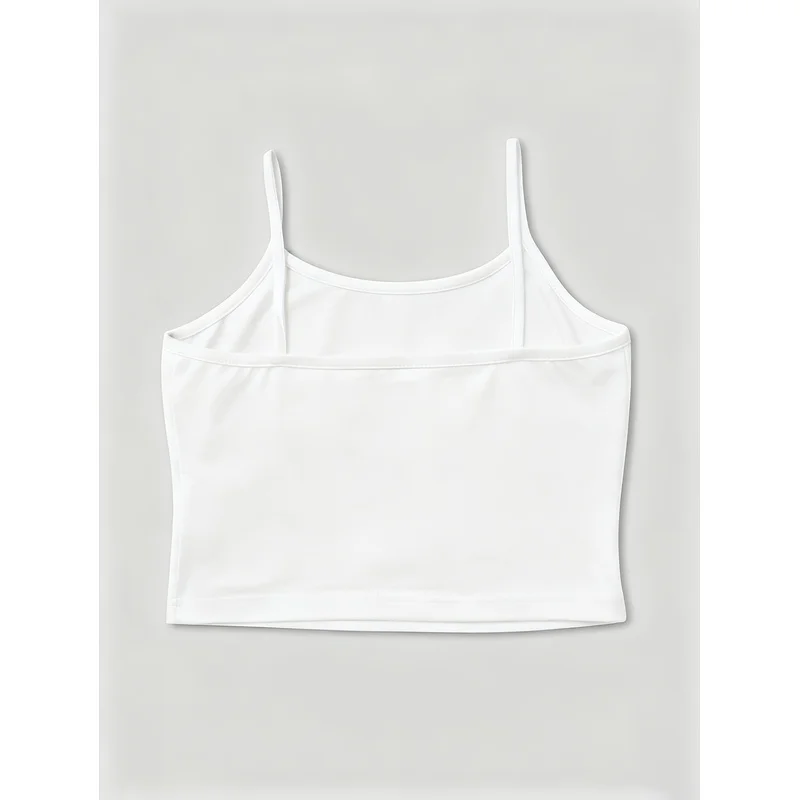 Women Abstract Hand‑Drawn Dog Graphic Cami Top Casual Sleeveless White Spaghetti Strap Crop Tank Vest