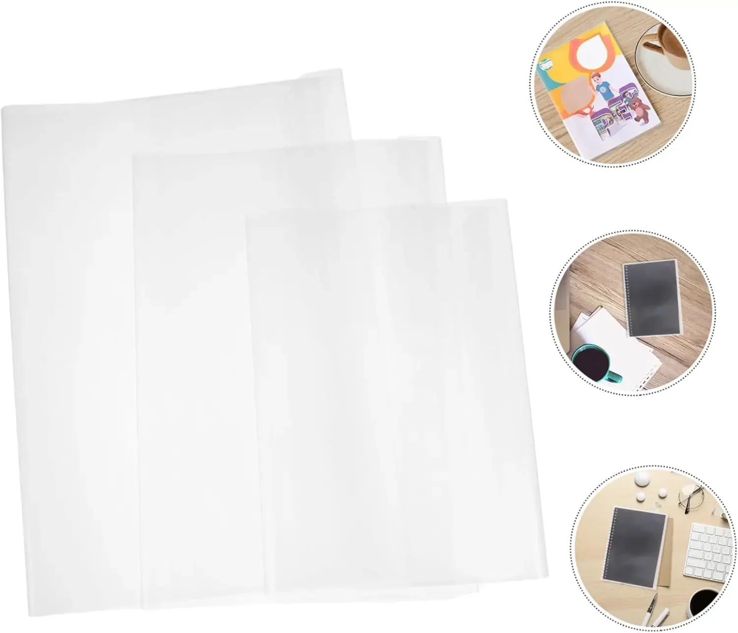 Transparente Buchumschläge, passend für A4/16K/22K, Lehrbuch, Taschenbuchhülle, Schutz, wasserdicht, PP, transparent, selbstklebender Verschluss