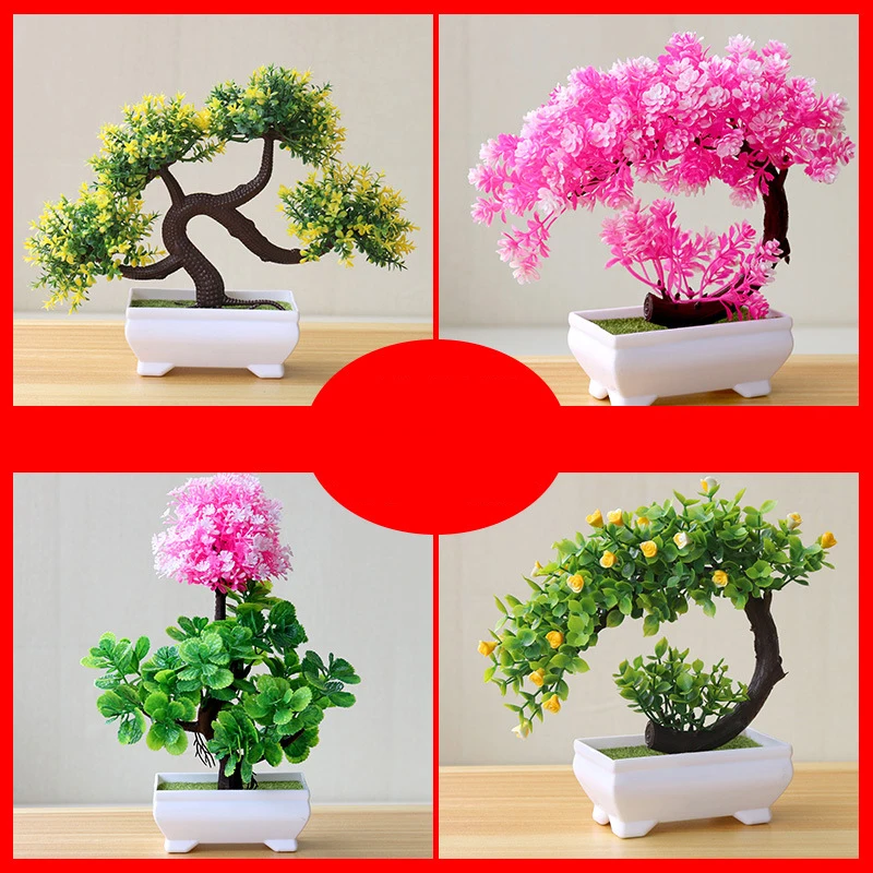 Artificial Plant Potted Bonsai Tree Faux Potted Decorations Home Party Garden New Year Decoration Mother's Day Gift