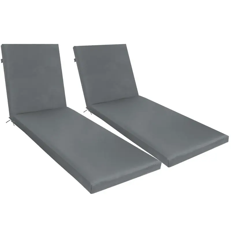 

Outdoor Lounge Chair Cushion Replacement Set, 2 Pcs Grey Patio Furniture Seat Cushion for Chaise Lounge