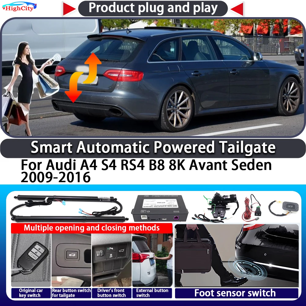 For Audi A4 S4 RS4 B8 8K Avant Seden 2009-2016 Smart Automatic Powered Tailgate Key Control Trunk Close Electric Power Tailgate
