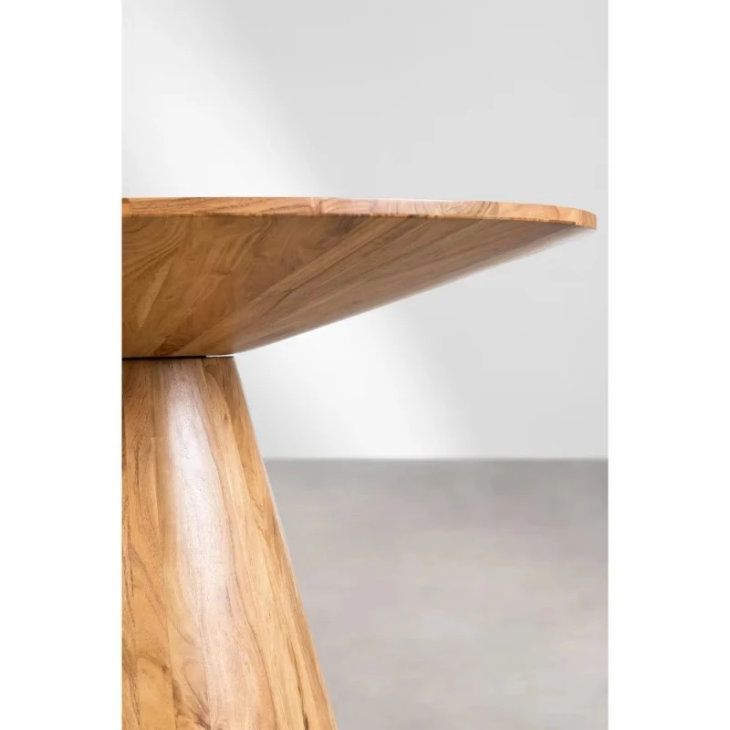Solid mango wood dining table natural base simple six seat modern home furniture cafe modern simple design