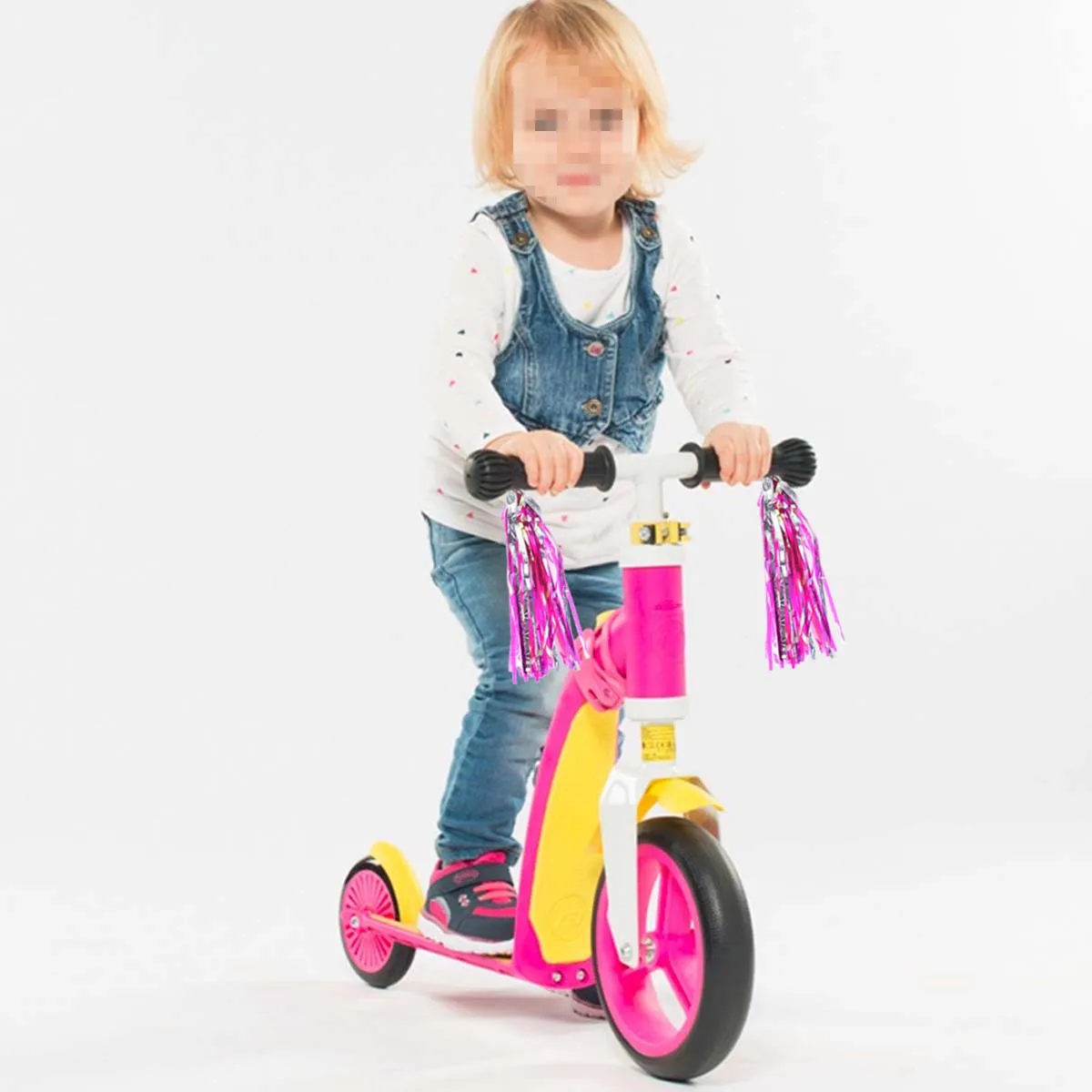 

4Pcs Scooter Tassel Ribbon Streamers Handlebar Bike Accessories Green Silver 2 Pink Silver 2 Easy Attach Bicycle