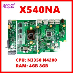 X540NA Notebook Mainboard For Asus X540 X540N X540NA R540N D540NA X540MA Laptop Motherboard With N3350 CPU 4GB-RAM