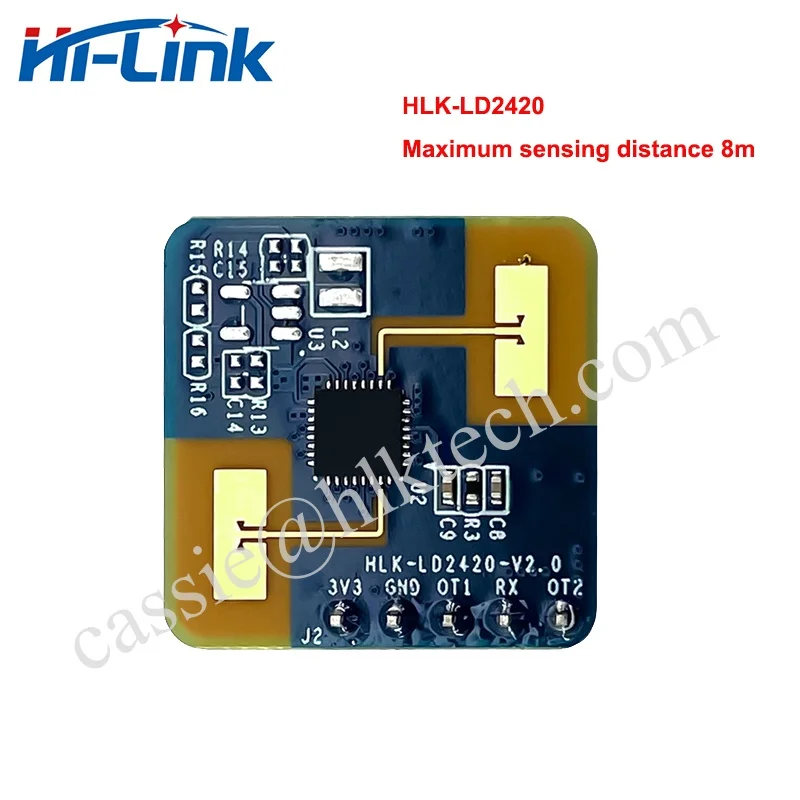 Hi-Link-Detector de movimiento HLK-LD2420, Sensor de cuerpo humano, módulo de radar de onda milimétrica de 24G, GPIO y UART Inter