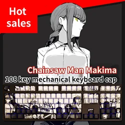 108 keys Chainsaw Man Makima  Animation game Theme PBT Keycaps RBG Translucent Cherry Profile for Mechanical Keyboard keycaps