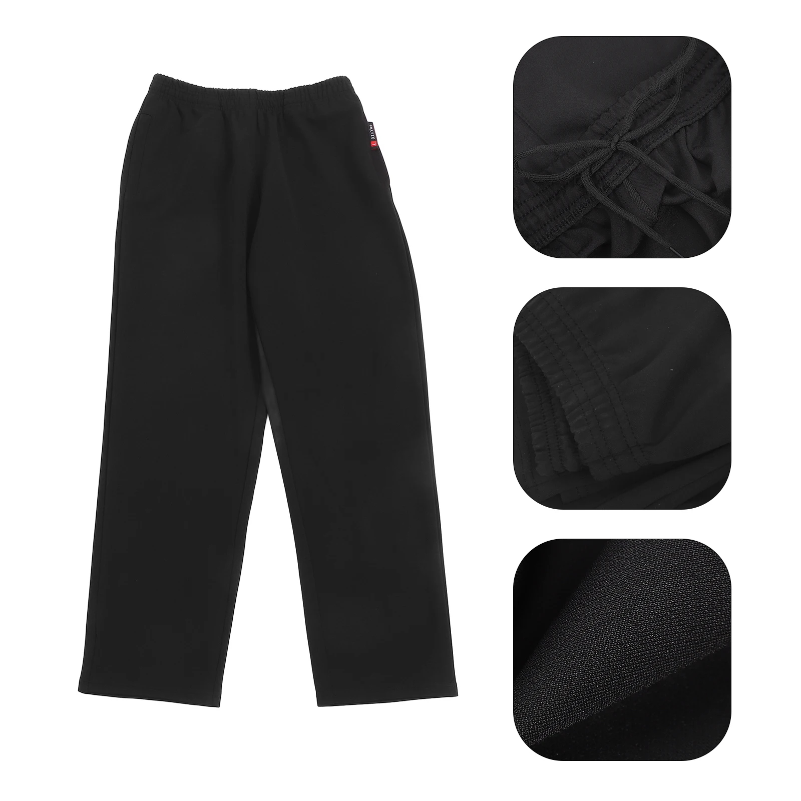 

Breathable Black Chef Pants For Men Cotton Kitchen Workwear Oil Resistant Loose Cargo Style Drawstring Waist Uniform