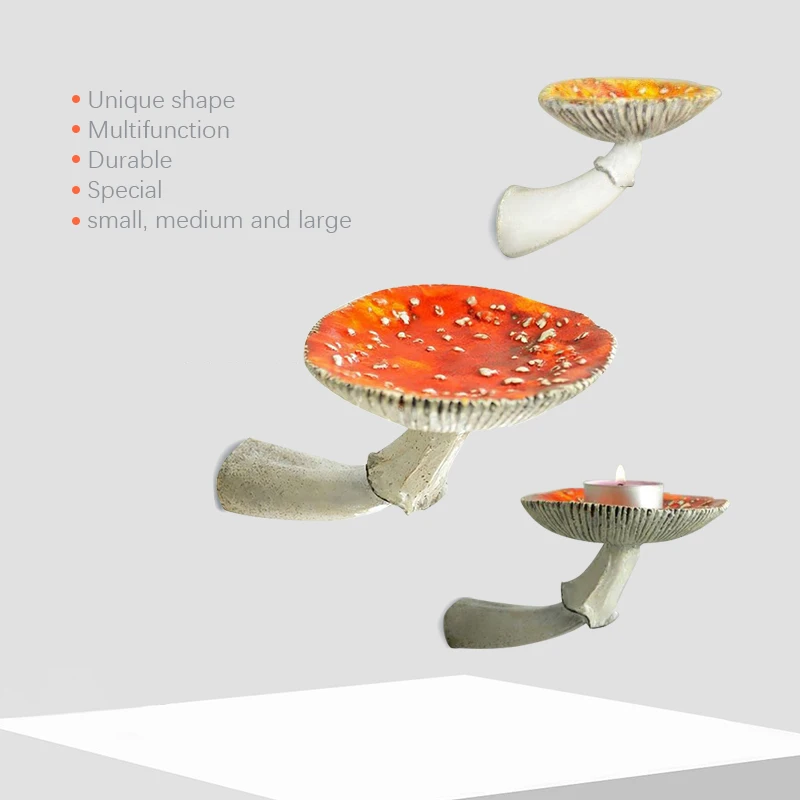 Mushroom Hanging Mushroom Shape Home Decor Ornaments For Wall Hanging Shelves Shelf Resin Wall Floating Shelf Amanita