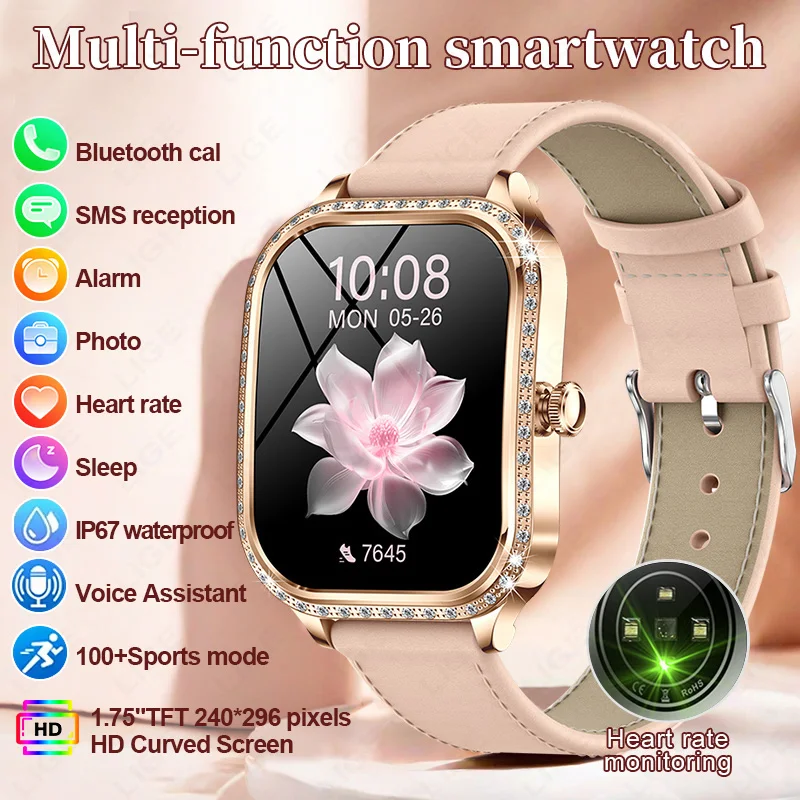 

LIGE Smart Watches For Women Bluetooth Call Fitness Tracker Women's Waterproof Digital Watch Heart Rate Smartwatch Reloj Mujer