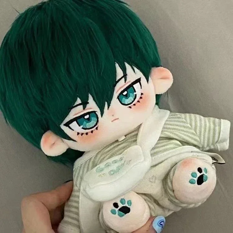 20CM Game Anime Rin Itoshi Green Hair Cute Soft Cosplay Plush Doll Stuffed Body Dress up Game Cotton Pillow Toys Gift