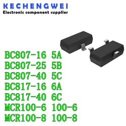 100pcs/lot BC807-16 5A BC807-25 5B BC807-40 5C BC817-16 6A BC817-40 6C MCR100-6 100-6 MCR100-8 100-8 SOT-23 TRANSISTOR