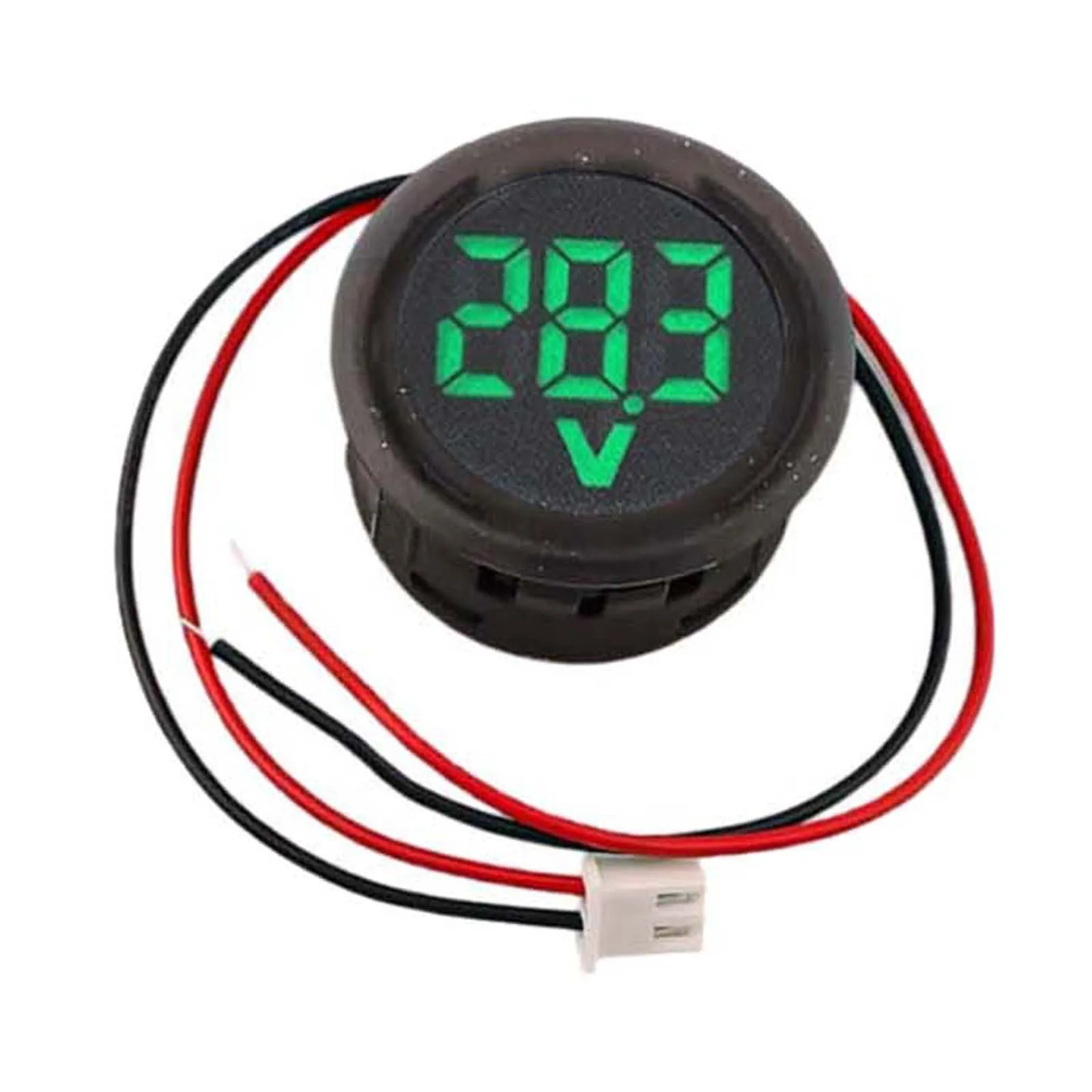 4 Pieces DC 4V-100V LED Digital Display Circular Two-wire Voltmeter Digital Voltmeter LED Display Voltage Meter Green