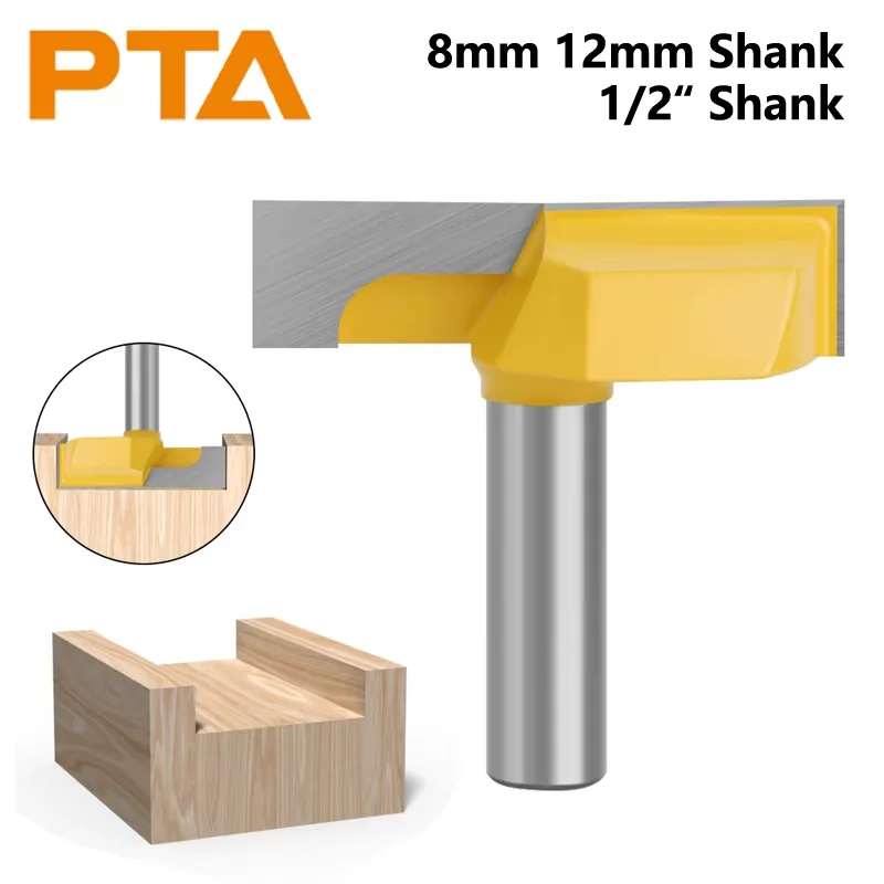 

PTA 1PC 8MM 12MM 12.7MM Shank Cleaning Bottom Bit Router Bit Woodworking Milling Cutter For Wood Bit face Mill