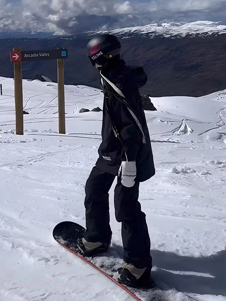 

Men's Snowboard Pants Fce Lined Outdoor Profional Climbing Trousers Tee-Proof Single Board Skiing Thi Winter Trousers