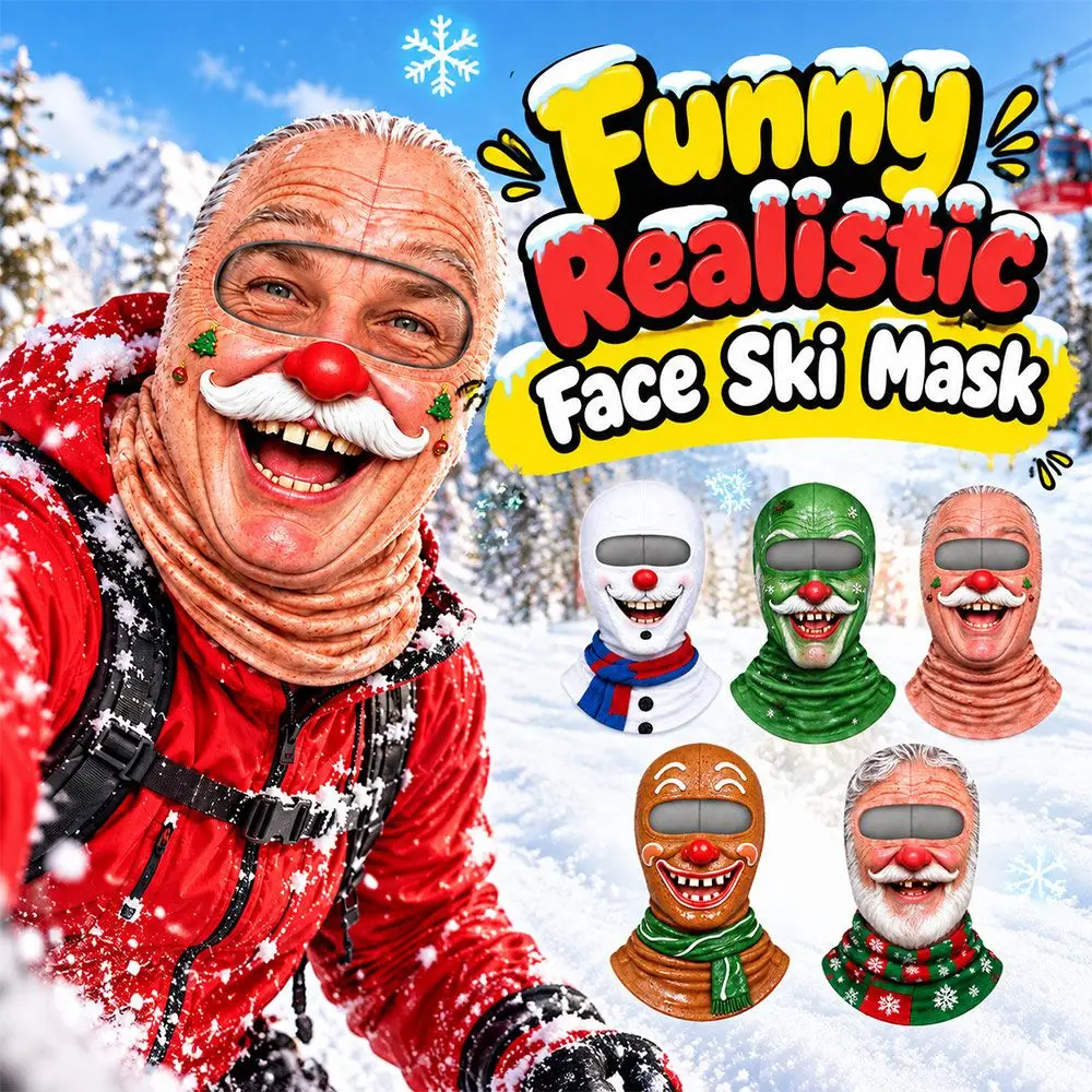 Old Man Pattern Ski Mask Breathable Keep Warm Full Face Mask Elastic Cold-resistant Winter Mask Cover