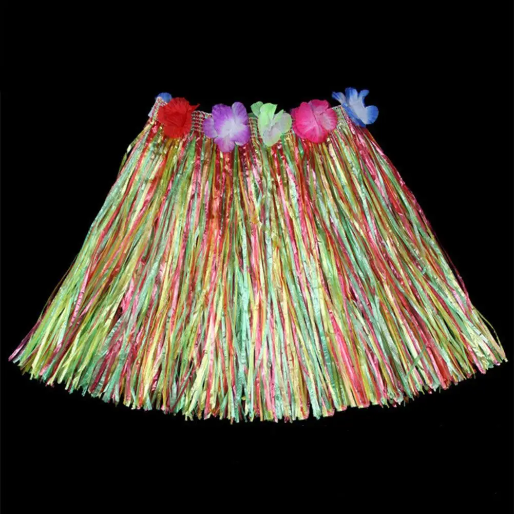 Kids' Tropical Dance Costume Hawaiian Grass Hula Skirt Set Girl Necklace Garland Bracelet Costume for Halloween Dance