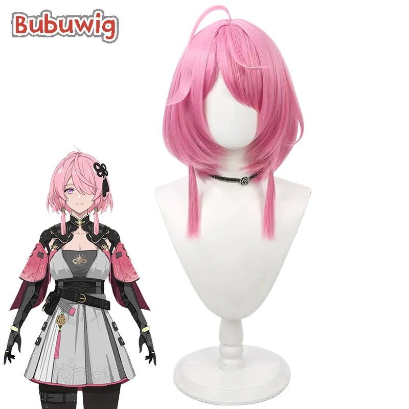 

Bubuwig Synthetic Hair Taoqi Cosplay Wigs Game Wuthering Waves Taoqi 45cm Women Medium Long Straight Pink Cos Wig Heat Resistant