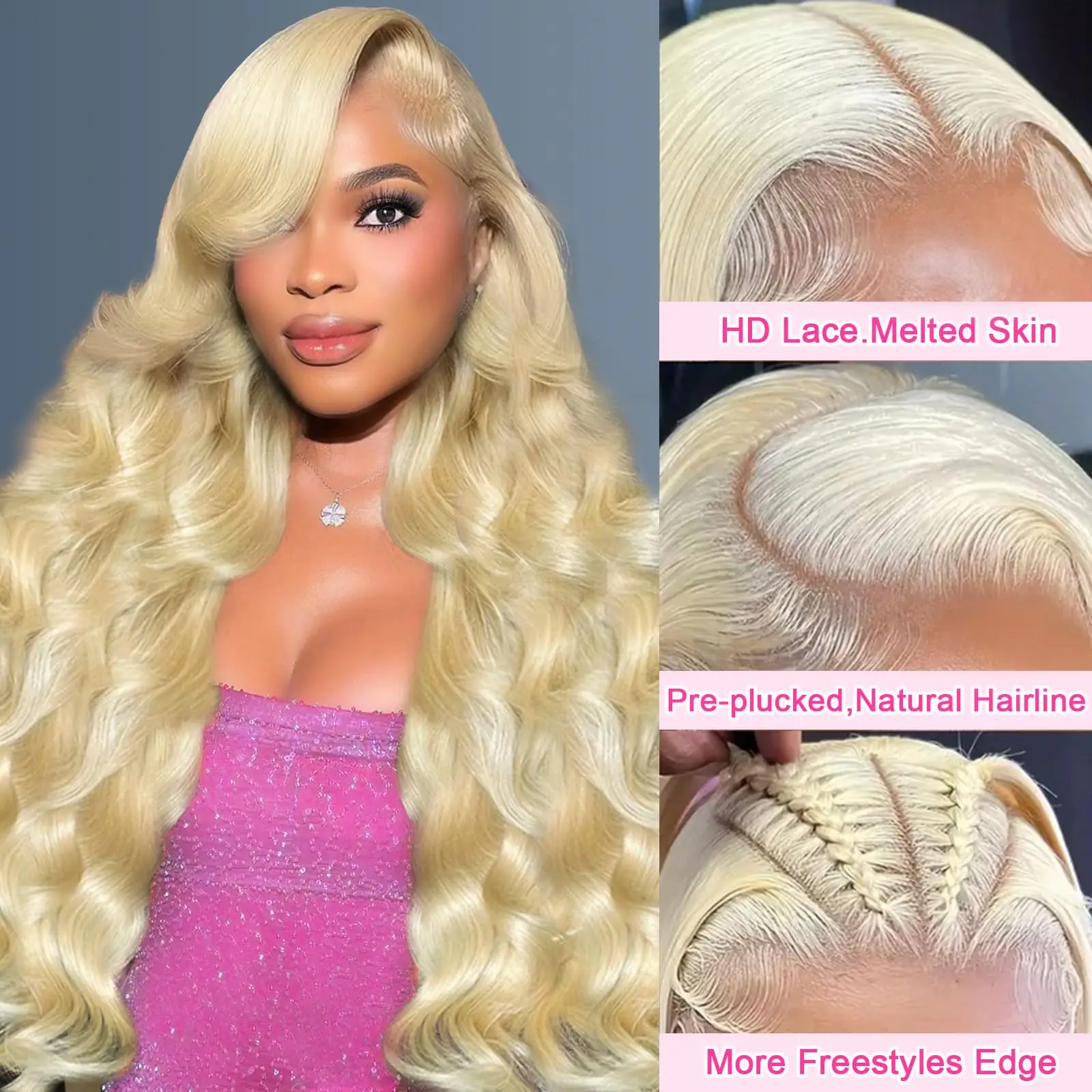 210 Density13x6 hd lace frontal Wig Human Hair Blonde Body Wave Lace Front Wigs hair humain 100 natural Glueless Wigs Human Hair