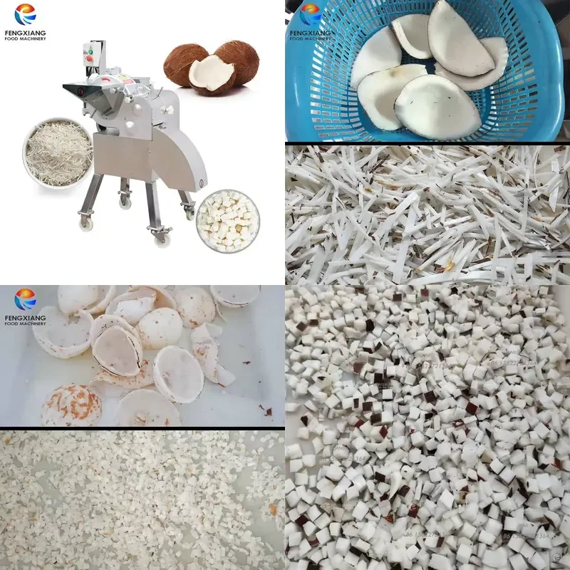 YWM Certificate CD-800 Automatic Coconut Shredder / Grater / Cube Dicing Machine Coconut Chips Cutting Machine