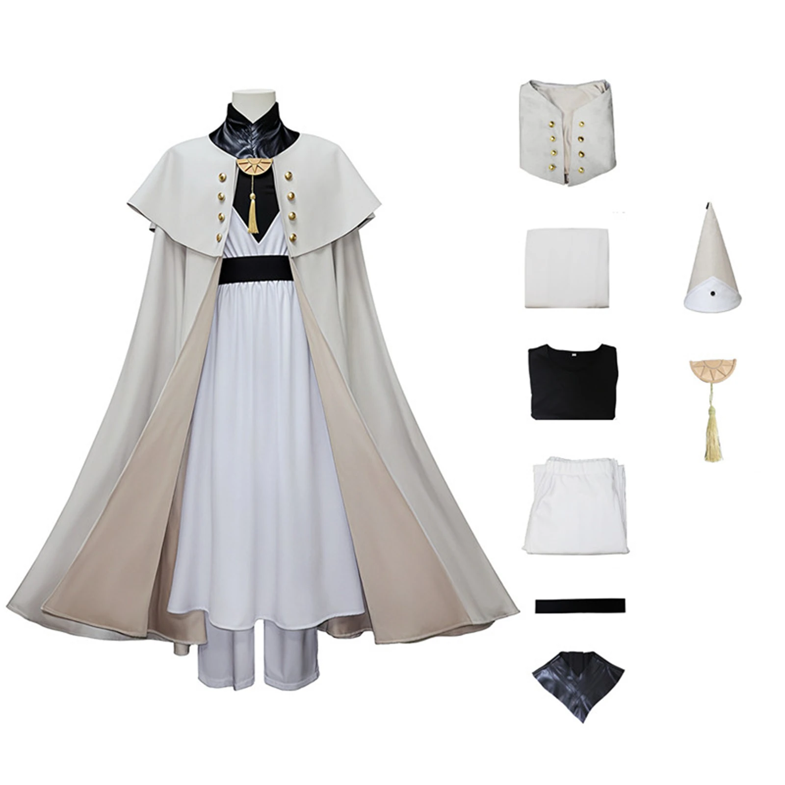 

AwwwCos Anime Qifrey Cosplay Costume Adult Men's Wizard Robe Cape with Pointy Hat Uniform Full Set for Halloween Carnival Party