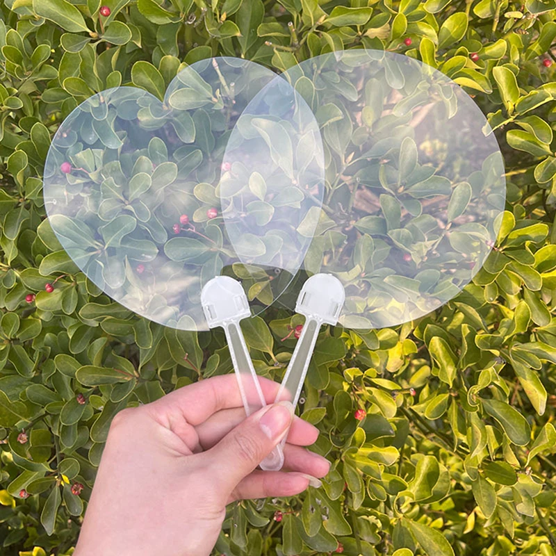 10pcs Blank Plastic Transparent Fans Children DIY Art Fan Wedding Birthday Party Back Gifts Girlfriend Boyfriend Creative Gifts