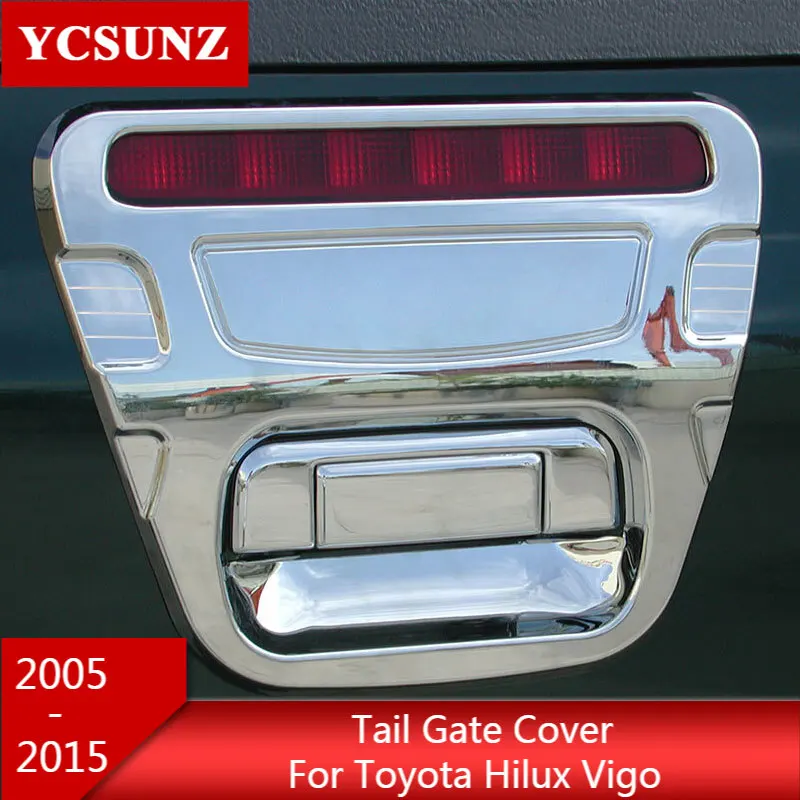 ABS Chrome Design Tail Gate Trim Rear Handle Insert For Toyota Hilux Vigo 2012 2013 2014 2005 2006 2007 2008 2009 2010 2011