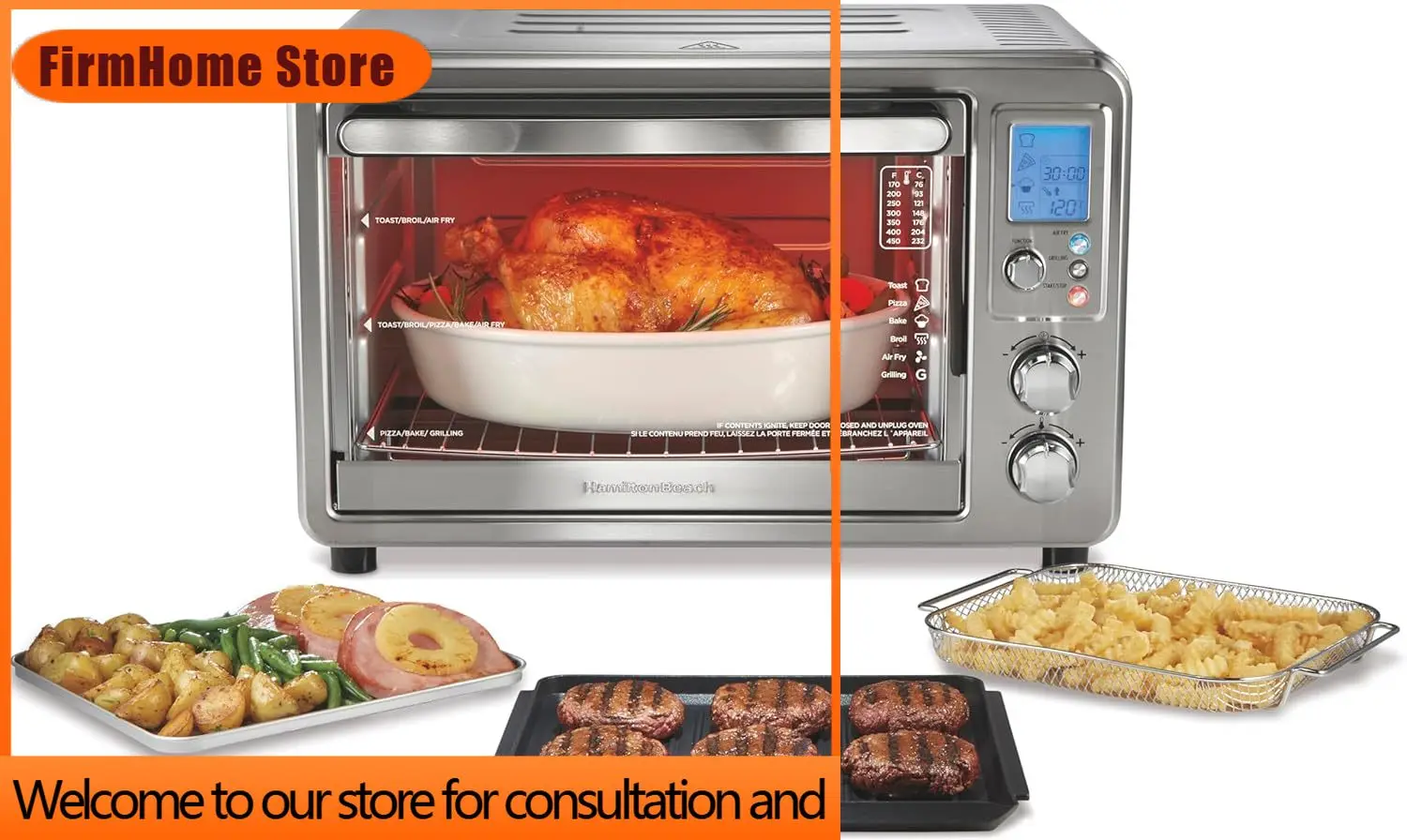 FirmHome StoreHome Cooking, Stainless Steel, 6-in-1 Function, High Searing Temp