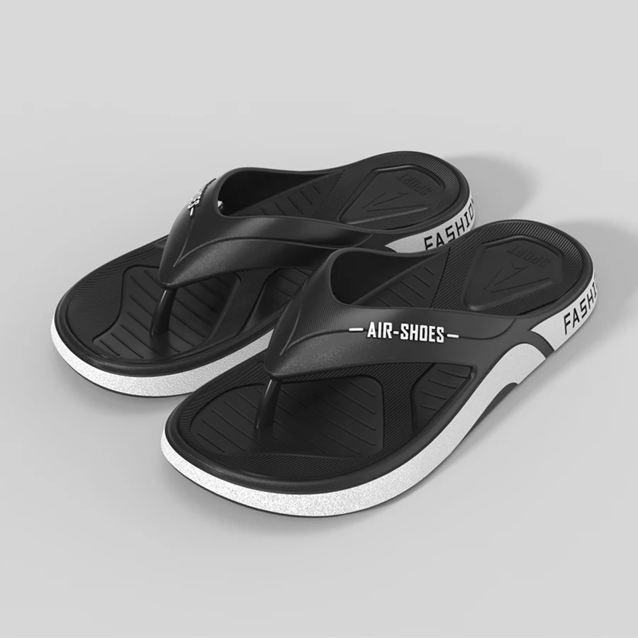 2024 New Summer Men's Flip-Flops EVA Non-Slip Casual Outer Wear Fashion Thick-Soled Beach Shoes Soft Comfortable Men Slippers