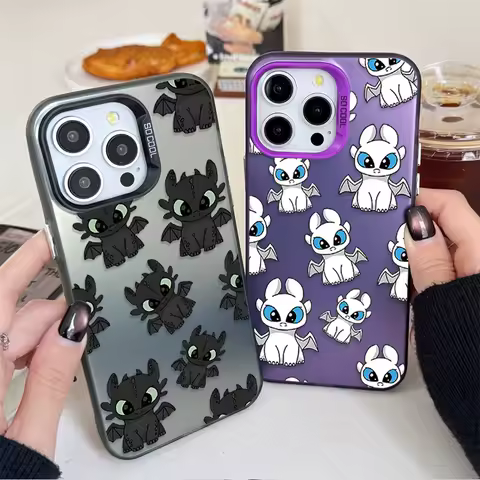 Cute Cartoon Toothless Couple Phone Case for Samsung Galaxy S25 FE Note 20 S21 Plus S24 Ultra S23 S22 A56 A36 A26 5G A16 A06 4G