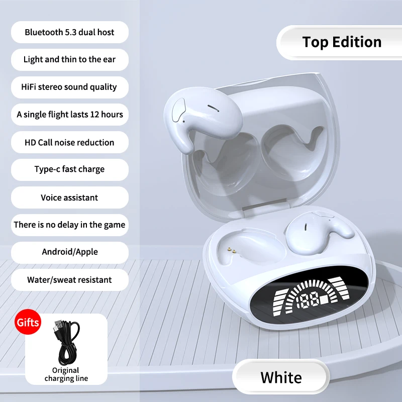 Slaap Onzichtbare oordopjes Kleine mini-hoofdtelefoon Verborgen ruisonderdrukkende TWS Draadloze headsets Sport Stereo Bluetooth 5.3-oortelefoon
