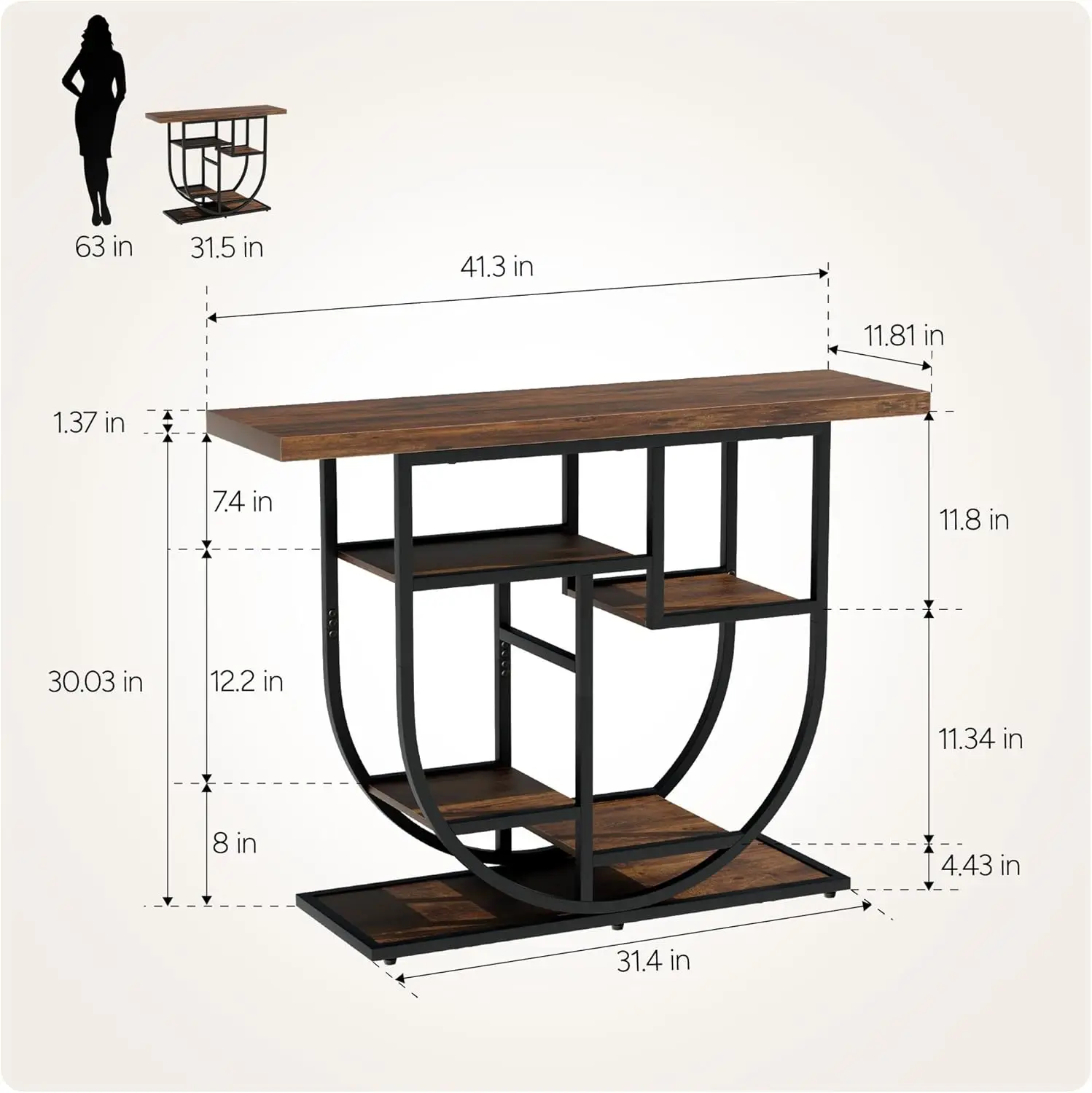 

Entryway with Storage: 41.3 Inch Wood Sofa Tables for Living Room - Narrow Farmhouse Accent Desk for Home Decor·New Popularity