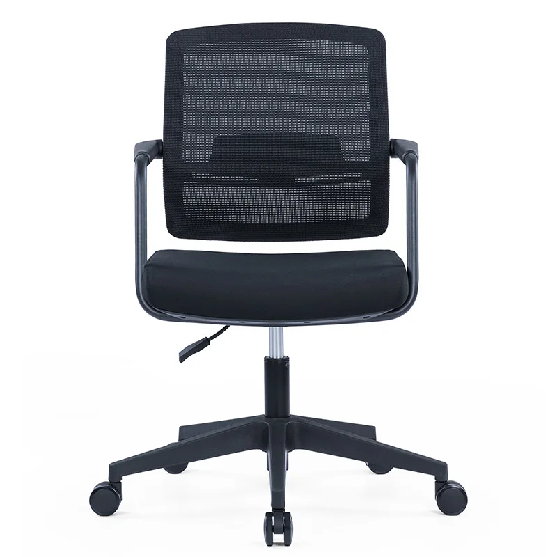 Black, breathable, mesh, bow, four-legged chair, office, computer