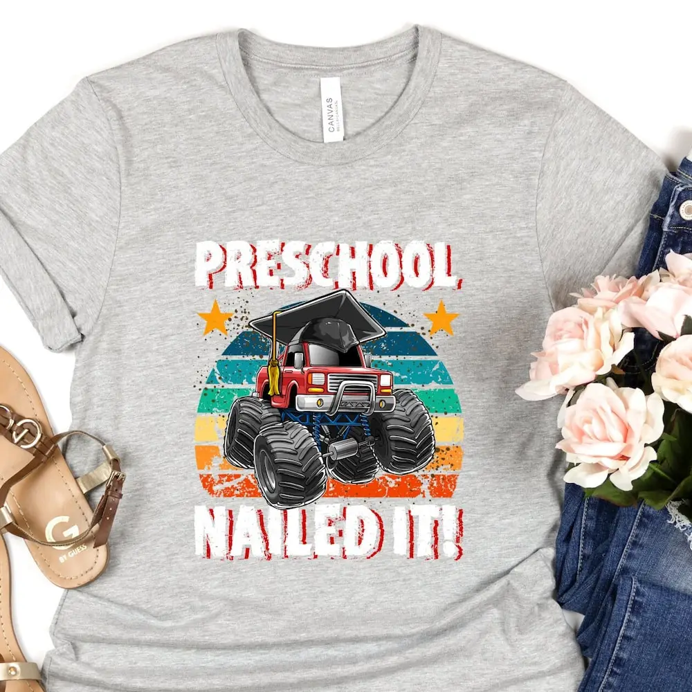 Pre School I Nailed It Graduation T Shirt Custom 2024 Kindergarten Family