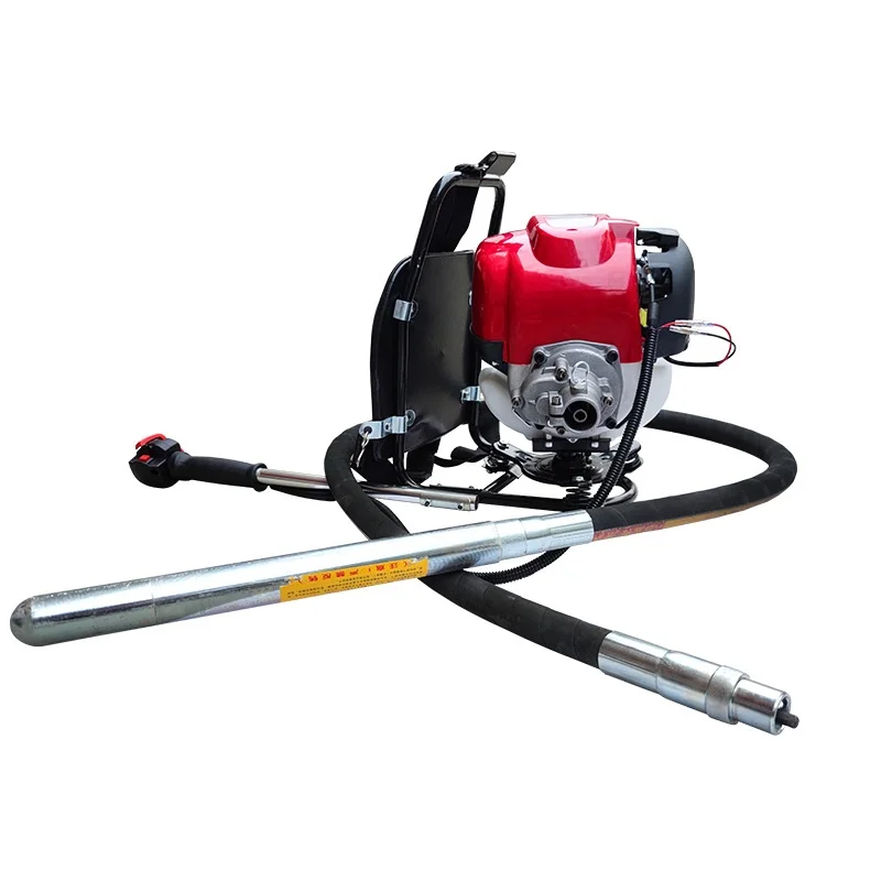 Portable four-stroke cement slurry backpack vibrator