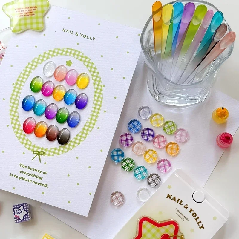 

18 цветов, весна-лето, желейное стекло, гель для рисования, пятна, высокая насыщенность, популярный полутвердый лак для ногтей, клей для маникюрного салона, сделай сам