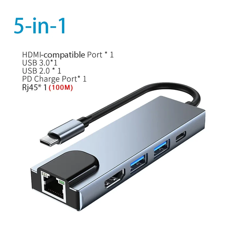 USB C HUB Type C Splitter Thunderbolt 3-dockingstation Laptopadapter met voor Macbook Air M1 iPad Pro - afbeelding 1