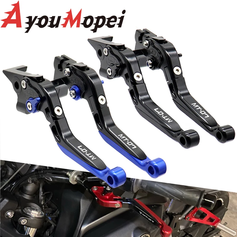 For Yamaha MT-07 FZ-07 MT 07 FZ07 MT07 FZ 07 2014-2023 Motorcycle CNC Adjustable Folding Extendable Brake Clutch8 2019 2020 2021