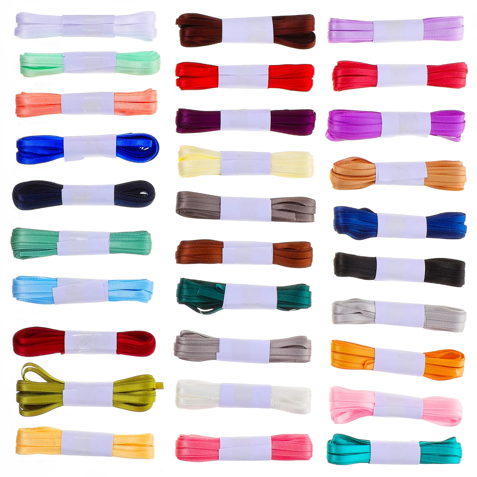 

30Pcs Solid Color Gift Wrapping Ribbon Durable Polyester Cuttable for DIY Crafts Wedding Party Decor Solid Color Ribbon