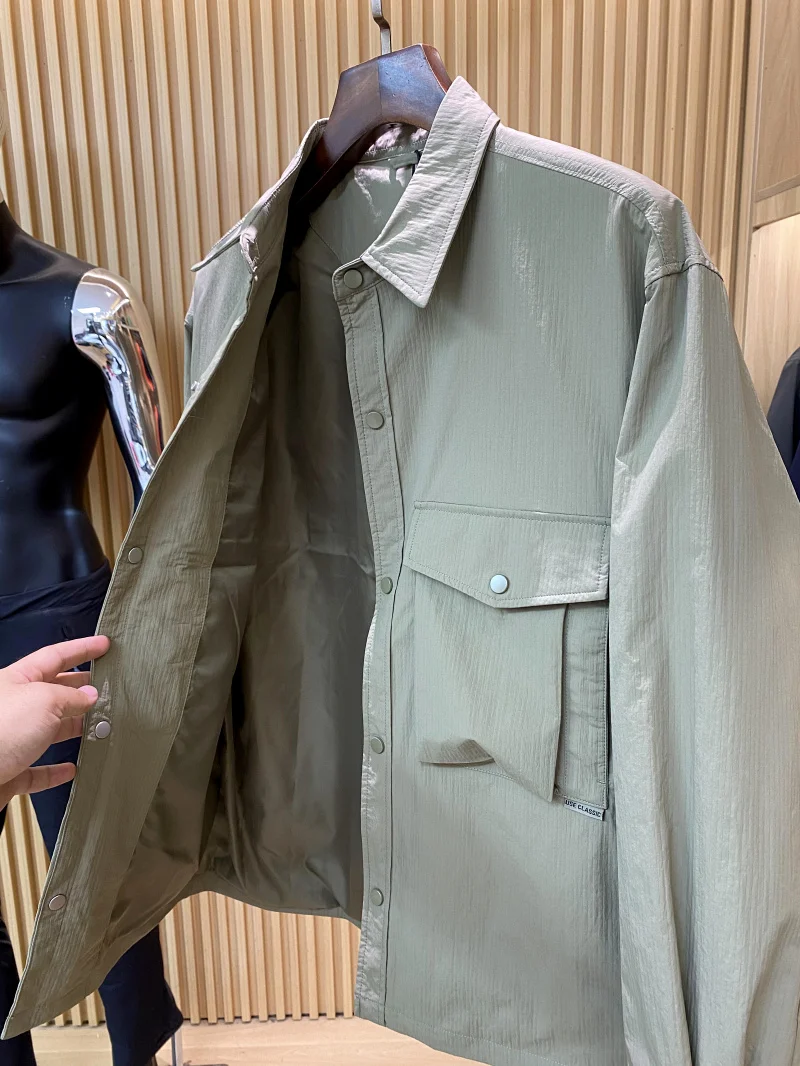 ¡Heavy Du Funcional! Jaet de ropa de trabajo informal al aire libre para hombre de primavera con kets grandes y cuello para uso diario