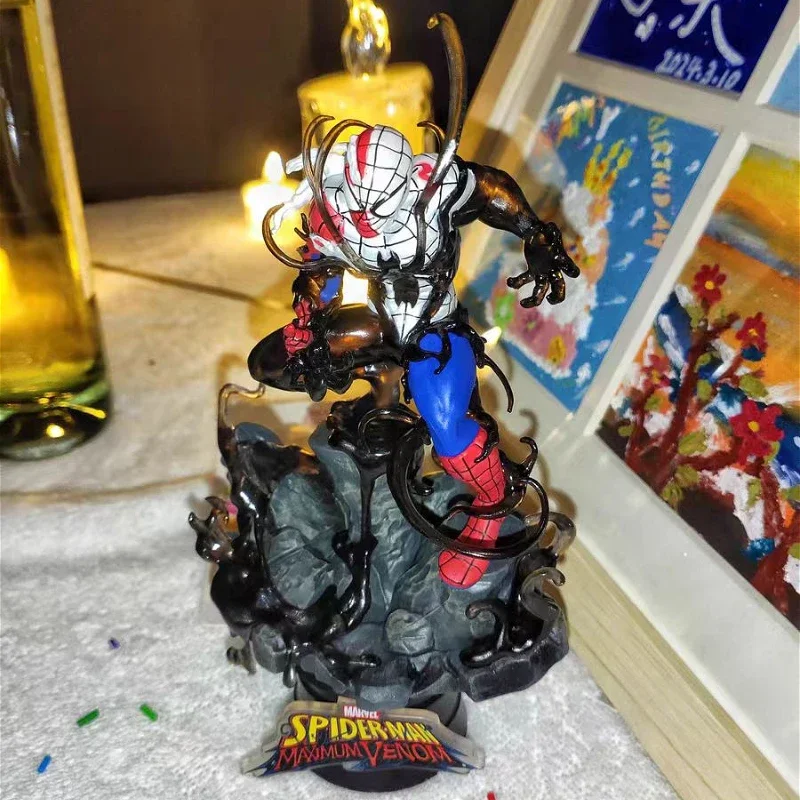 The Marvel Venom Cosmology Series Spiderman Iron Man Groot Action Figure Toys Collectible Model Desktop Collection Ornament PVC