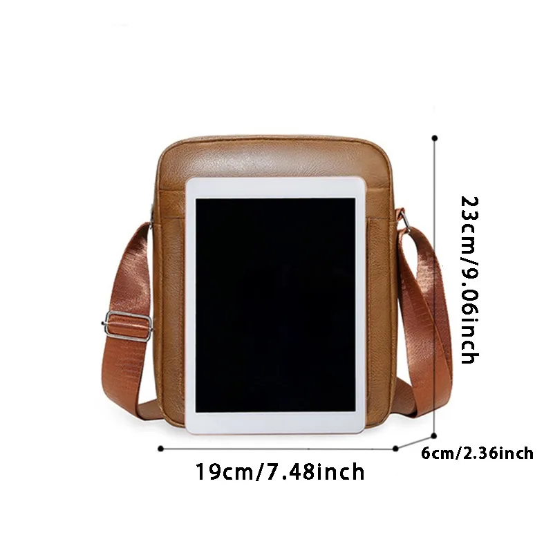 Luxury Brand Vintage Men Bag Fashion PU Leather Shoulder Bag Business Messenger Crossbody Bag Large Capacity Male Casual Handbag