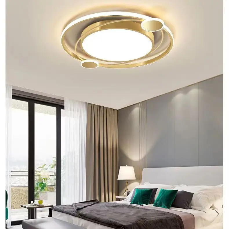 controle remoto led luz de teto lustre moderno gold brack design lampada do quarto sotao sala de estar jantar e cozinha interior 01