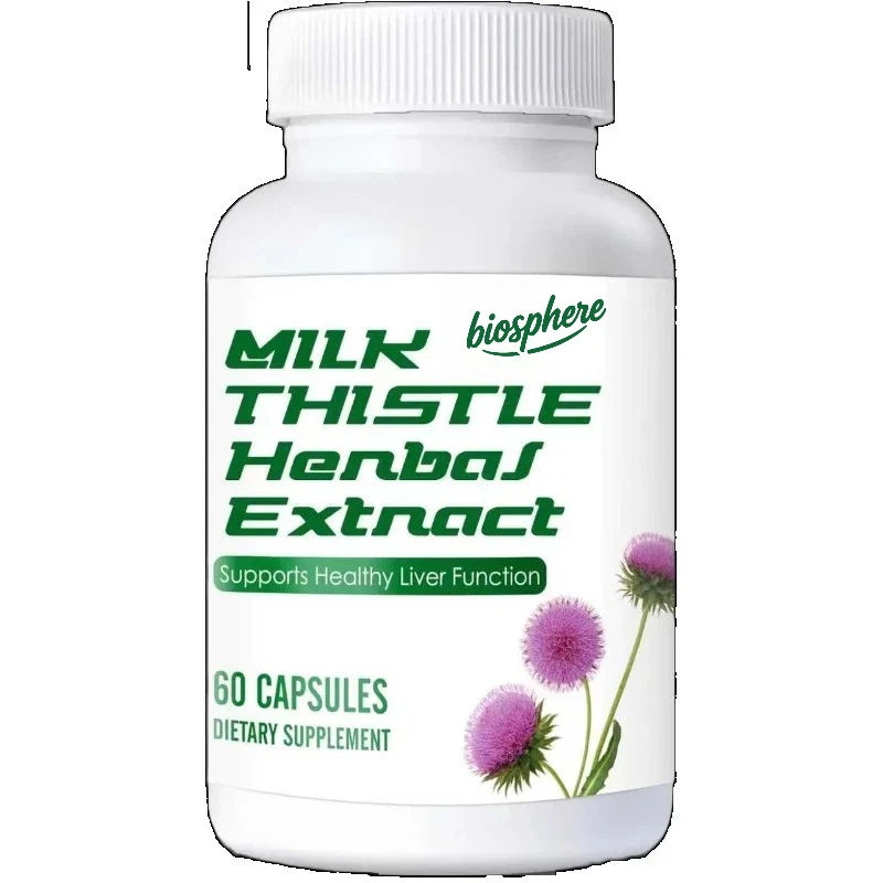 

Экстракт расторопши 750 мг для поддержки здоровья печени, травяная добавка, без ГМО, без глютена - 60 капсул