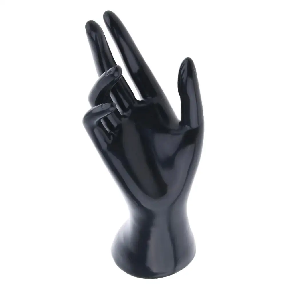 Hand Display Stand, Female Hand Jewelry Display Holder Bracelet Ring Support Holder Ring Stand, Material: PVC - Black