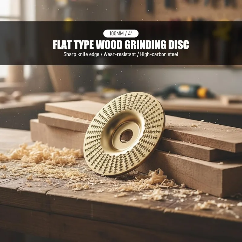 Woods Polishing Wheel Wood Carving Sanding Tool 100mm Abrasive Disc Tools Plane Bevel Angle Grinding Wheel For Angle Grinder