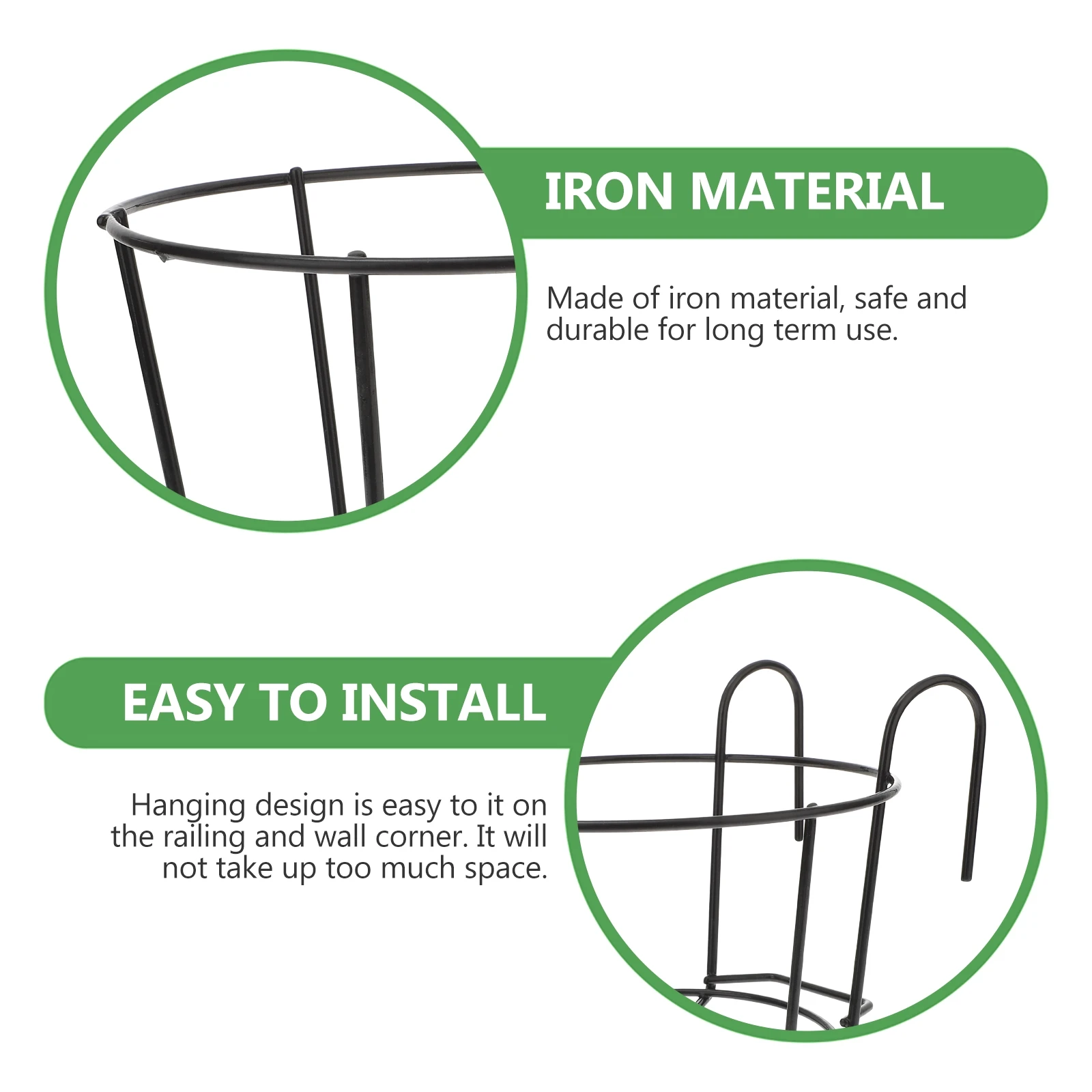 

Hanging Flowerpot Durable for Planter Rack Balcony Garden Storage Rack For Flowerpot Iron Planter Stand Retro Style