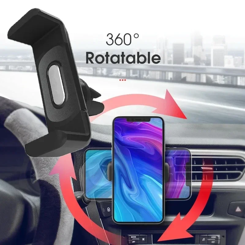 Universelle Auto-Lüftungsschlitz-Handyhalterung - ABS Anti-Shake Clip-Halterung für iPhone/Samsung, Einhandbedienung, Armaturenbrett-Autohalterung