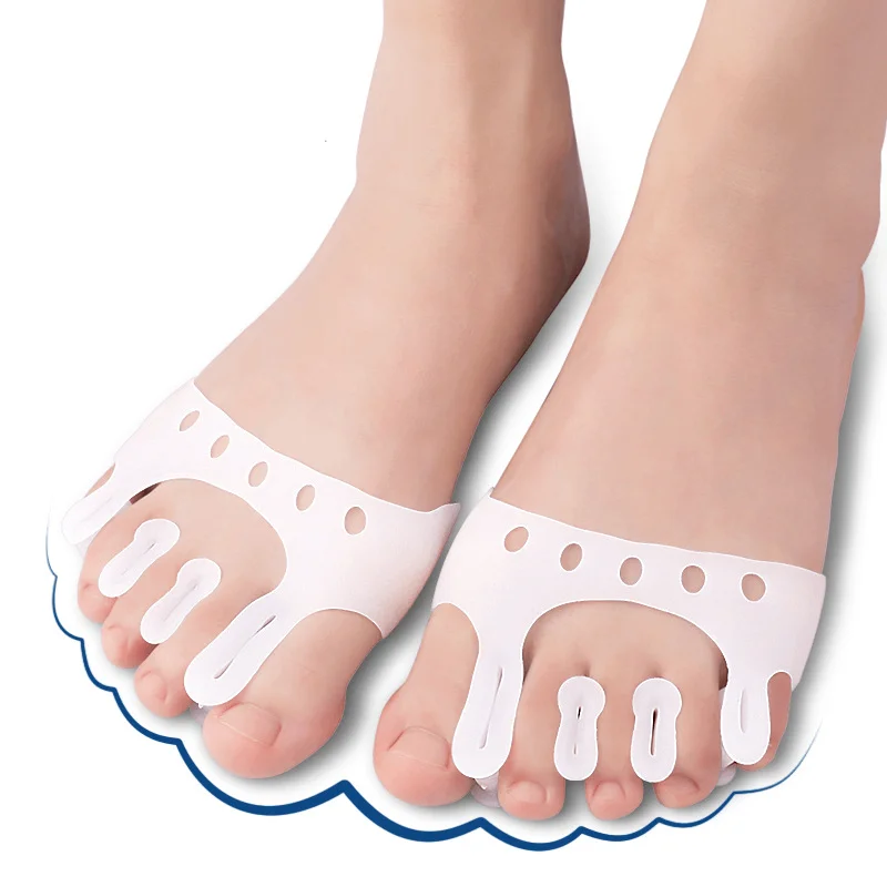 2Pcs=1Pair Silicone Forefoot Pads Toe Spacers Separator Cushion Pain Relief Shoes Insoles Finger Hallux Valgus Gel Corrector