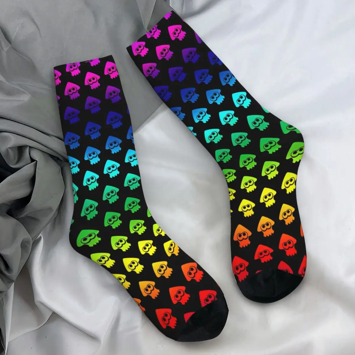 Unisex Men Socks Rainbow Splatoon Video Game Stockings Spring Korean Breathable Socks Graphic Cycling Anti Slip Socks